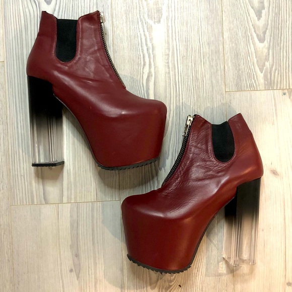 UNIF Shoes - UNIF Burgundy Platform Heels